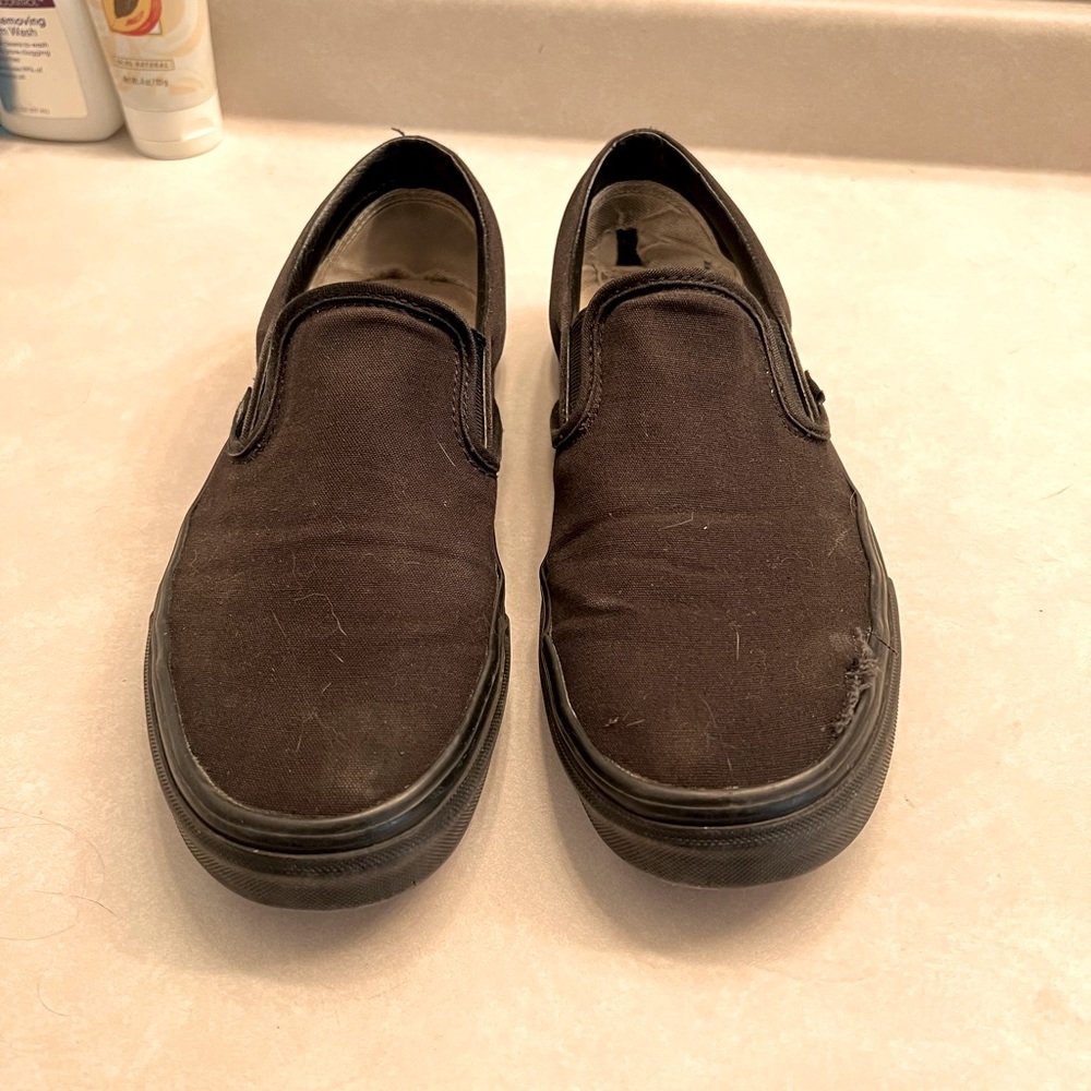 Womens size 11 black slip on vans